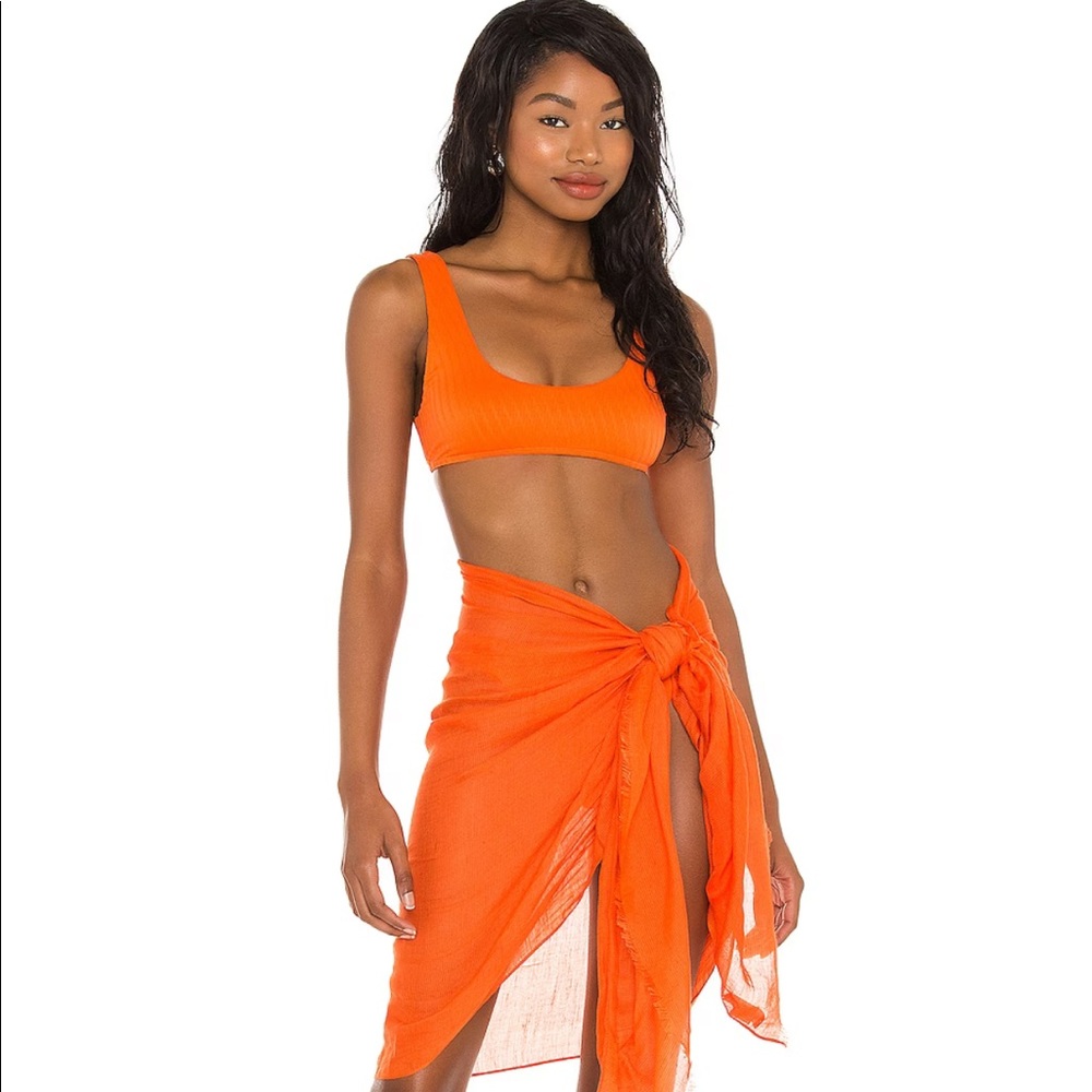 NWT Monday Swimwear | Persimmon Jacquard | Cabo San Lucas Top & Palma Bottom